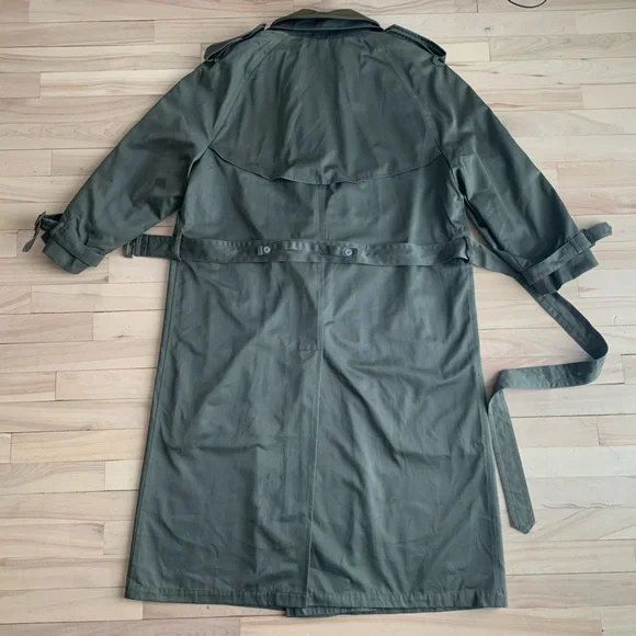 LONDON FOG - Trench Coat with Removable Wool Lining | Olive Green Belted Coat - Picture 16 of 16